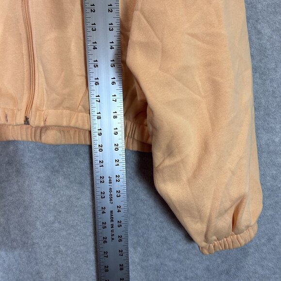 H&M Peach Orange Womens Cropped Zip-Up Hoodie M Athleisure Classic Casual *Read - Picture 5 of 8